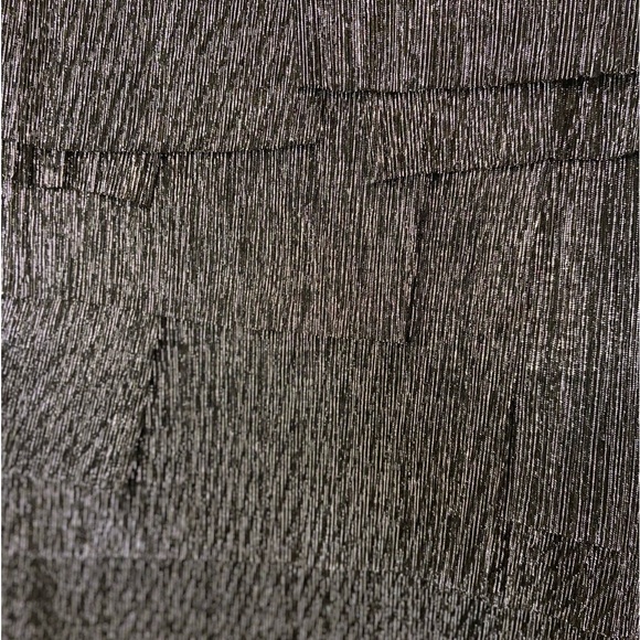 Black & Silver Metallic~Short Sleeve~Fully Lined~Layered Look Top~Size 12 - Picture 7 of 9